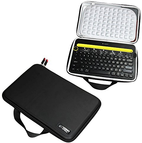 Hermitshell Hard Travel Case for Logitech K480 Multi Device Bluetooth Keyboard - Black Unisex Keyboard Case - Shockproof Protection for Travel and Transport