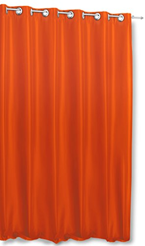 Haus und Deko Thermogardine Wildseide Optik extra breit 245x245 cm Blickdicht Ösen orange hell Vorhang Polar Fleece Übergardine Gardine