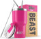 Beast Thermobecher 900 ml - Cup Cake Pink I Mehrweg Thermo Kaffeebecher To Go mit 2 Strohhalmen & Reinigungsbürste I Doppelwandiger Trinkbecher aus Edelstahl I Perfekt für Kaffee oder Eiskaffee
