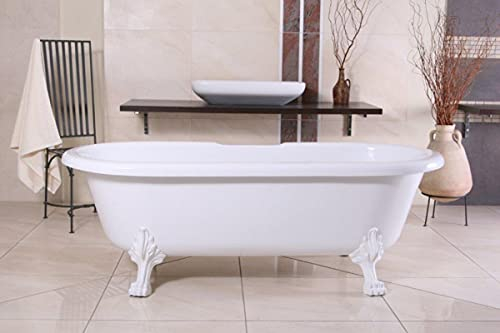 Casa Padrino Freistehende Luxus Badewanne Jugendstil Milano Weiß/Weiß - Barock Badezimmer Badewanne Freistehend