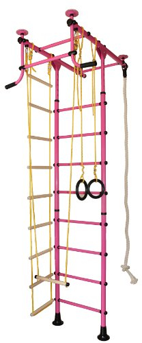 NiroSport Sprossenwand Kletterwand Klettergerüst Turnwand M1 Rosa Kletterturm Indoor Kinderzimmer