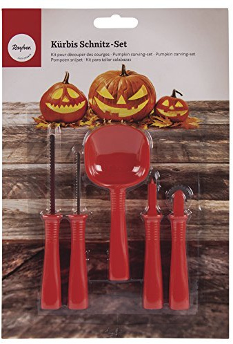 Rayher 69160000 Kürbis Schnitz - Set, SB-Karte 5Stück