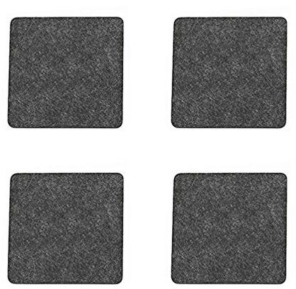 Oblique Unique® Filzuntersetzer Quadratisch 4er Pack 10cm Glasuntersetzer Getränke Untersetzer für Gläser Tassen – Farbe wählbar (Hellgrau)