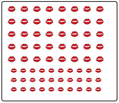 Lips Kisses Valentines Collection (Lips and # Kisses Nail Art Decals C1)