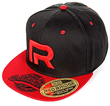 Red Bridge Unisex Snapback Caps Kappe Baseball-Cap Mütze Bestickt R-Logo R31753 Schwarz-Rot One Size
