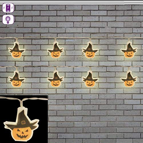 Scream Machine 8 LED Ultra Bright Pumpkin String Lights Halloween Party Decoration