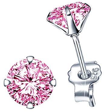 Unendlich U Damen-Ohrstecker 925 Sterling Silber Fashion Ohrringe Earrings mit Zirkonia von Swarovski Simulierten Diamant 6MM Ohrstecker Schmuck