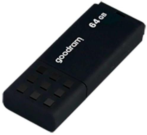 goodram USB-Speicherstick mit 64GB UME3 - USB 3.0 DatenSpeicherung Pen Drive - Lesegeschwindigkeit bis zu 60 MBs - mit Anti Rutsch Memory Stick - USB Flash Laufwerk Schwarz 10,3 x 12,3 x 1,2 cm