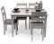 Homely - Conjunto de Comedor Kansas & Dallas Gray Mesa de Comedor de Madera lacada en Gris de 112x72 cm y 4 sillas de Comedor de Madera lacadas en Gris y Asiento tapizado de Tela Gris Oscuro