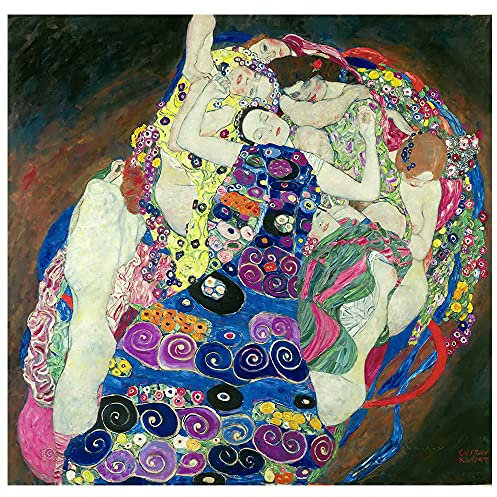 Legendarte - Kunstdruck auf Leinwand - Die Jungfrau Gustav Klimt - Wanddeko, Canvas cm. 50x50