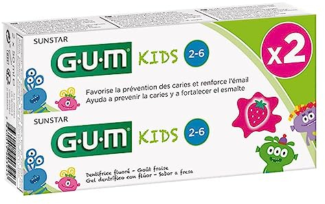 Gum Zahnpasta Junior ab 3 Jahren, Erdbeer-Geschmack, 2 x 50 ml