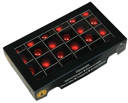 Pack of 24 Christmas Baubles 6 cm Red Bordeaux Glass Baubles Ornaments Christmas Tree Decoration Glass Baubles Vintage Ornaments