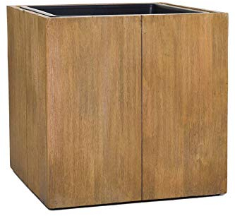 VIVANNO Pflanzkübel Blumenkübel Würfel Holz Block Braun - 33x33x33