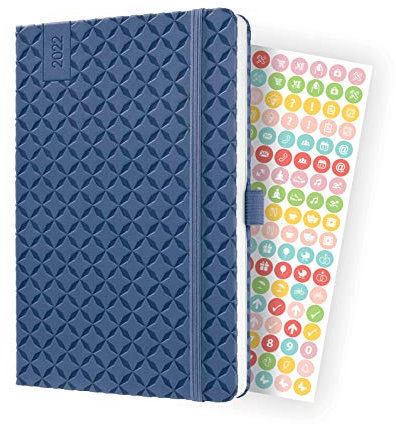 SIGEL J2101 Wochenkalender Jolie 2022 - ca. A5 - blau - Hardcover - 174 Seiten - mit fröhlichem Kalendarium, vielen Infos und praktischen Stickern - FSC-zertifiziert - Terminplaner