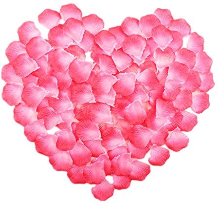 1000 Pcs Silk Pink Rose Petals for Bedroom, Romantic Artificial Flower Petals Confetti for Wedding, Bath, Party, Birthday, Valentine's Day Table Decorations