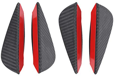 4 pièces Universel ABS Fibre de Carbone Voiture Pare-Chocs Avant lèvre Spoiler ailerons Canards Kit de Garniture avec Ruban adhésif ailettes Voiture aileron Moto+Pare Choc