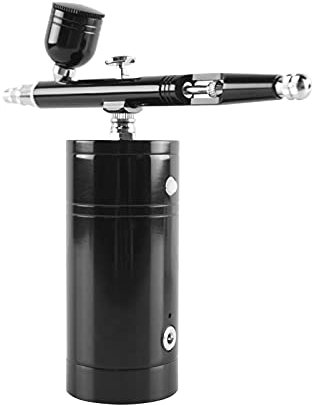 Ticfox Kit aerografo, Pistola aerografo a Batteria a Doppia Azione Mini compressore d'Aria Ricaricabile aerografo