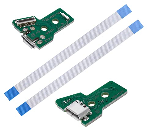Create idea 2 x Juntas de interfaz JDS-055 y 12 pines Cable de cinta compatible con PS4 Pro y PS4 Slim Wireless Controller reemplazo puerto de carga Assemb