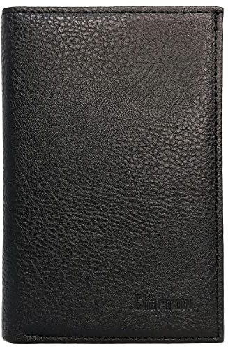 Charmoni - Grand Portefeuille - Portefeuille Homme - 4 Volets - Cuir synthétique - 7 Carte Bleue - Carte Grise, permis, Carte d'identité - Noir