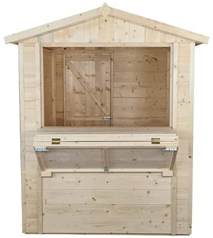 Home Idea Italia Chiosco Market 172 x 174 cm in legno di Abete personalizzabile con anta pavimento e ardesia