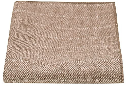 King & Priory Einstecktuch, Fischgrätenmuster, Nadelstreifen, Braun, braun, Einheitsgröße