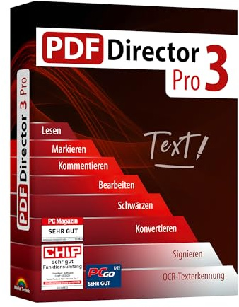 PDF Director 3 PRO inkl. OCR Modul - PDFs bearbeiten, erstellen, konvertieren, schützen, signieren für Windows 11, 10,8.1, 7