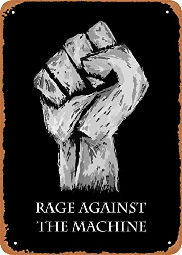 Buywell Vintage-Wand-Metallposter, Rockbands Rage Against The Machine, Plakette, Poster, Vintage-Stil, Metall-Blechschild, Wandschild, Poster, 14 x 20 cm