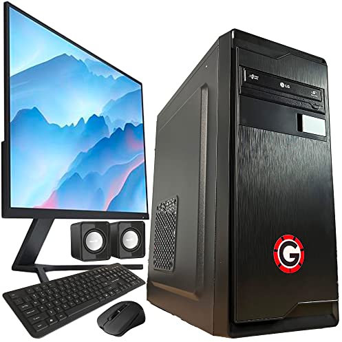 Golook PC Desktop Computer Ufficio Fisso Completo • Intel i7 16GB RAM 480GB SSD• Monitor 27” • Tastiera Mouse Cuffie Casse Pad
