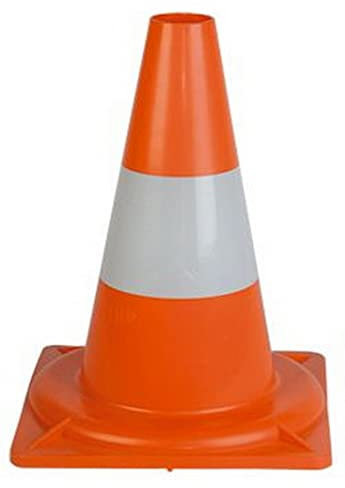 Cono señalizacion de Tráfico 33 cm con Banda Reflectante de Alta Seguridad Base de 22,6x22,6 cm