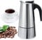 Acier Inoxydable Cafetière Italienne Induction, 100ml 2 Tasses Cafetière Moka, Moka Pot Espresso Maker pour Cuisinières à Gaz, Induction, Électriques ou Vitrocéramiques