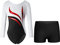 YOOJIA Kinder Mädchen Glitzer Turnanzug Langarm Trikot Leotard Gymnastikbody Tanz Body mit Shorts Kurze Hose Set Wettbewerb Tanzkostüm Weiß schwarz 146-152