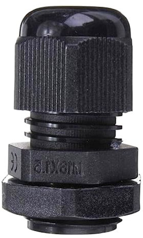 Waterproof Cable Glands - Black Nylon Compression Cable Gland with Locking Nut Waterproof IP68 (Pack of 2 - M16 - Suitable for 4mm-8mm Cables)