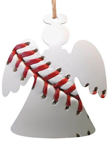 Sport Ball Baseball Weihnachten Holz Ornamente - Umweltfreundliche Bulk Dekorationen für Weihnachtsbaum - Entzückende Holzornamente