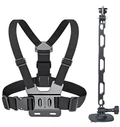 Camera Ski Mount Kit - Chest Mount and Helmet Mount for Insta360 X5, X4, X3, x2, Ace Pro, Ace, Compatible with GoPro Hero 13, Hero 12, Hero 11, Hero 10
