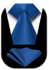 Enlision Herren Blau Krawatten und Einstecktuch Set Hochzeit Krawatten Taschentuch