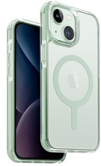 UNIQ Combat Phone Case Kompatibel mit iPhone 15, MagClick Magnetische Aufladung Kompatibel (Mint Cream)