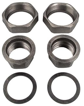 tecuro Pumpenverschraubungs-Set 3/4 Zoll IG x ÜWM 1 1/4 Zoll, inkl. Dichtung, Temperguss schwarz
