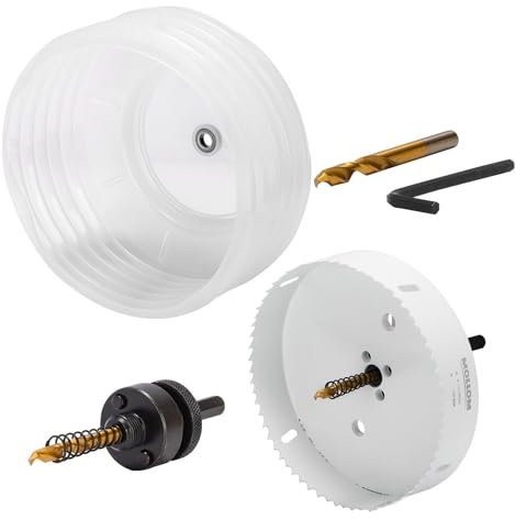 Mollom (6-1/4” | 159 mm) Scie cloche bimétal HSS M42 avec 8 % de cobalt et bol à poussière, pour spots encastrés, PVC, bois, plastique et métal