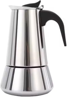 Flouder Caffettiera italiana moka, in acciaio inox, (caffettiera italiana 9 tazze 450 ml), caffè espresso, per casa e ufficio (9 tazze)
