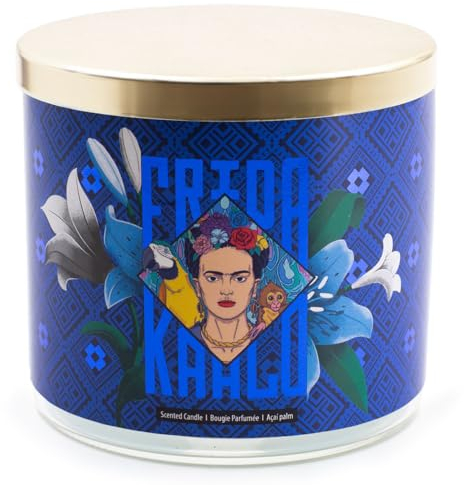 Frida Kahlo Duftkerze im Glas | FRIDA | Geschenk für Frauen | Duftkerze Blumig | 3 Docht Duftkerzen | Kerzen lange Brenndauer (60h) | Duftkerze Sojawachs