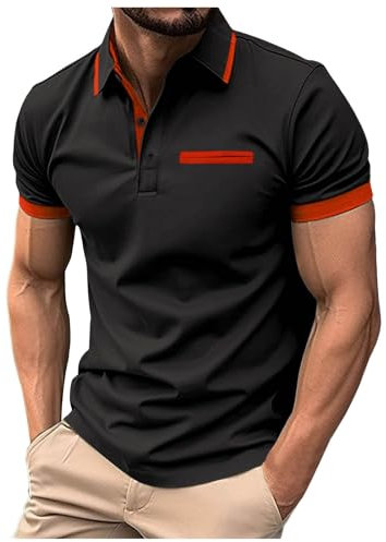 NNGOTD Men's Polo Shirts Zip Classic Stretch Slim Fit T Shirts Casual&Work Gym t Shirts for Men Muscle fit Long Sleeved Polo Mens Thermal Vest Mens Multipack A-Black