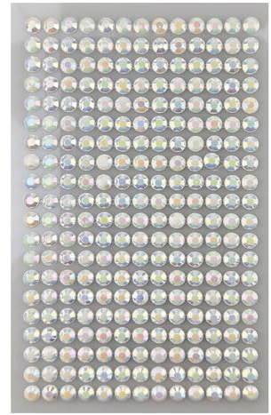 Netuno 260 Stück Glitzersteine selbstklebend Creme 6 mm runde Schmucksteine zum Aufkleben Basteln Gestalten Strasssteine Acrylsteine Deko-Steine rund selbstklebende Kristalle farbig