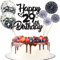 Anlgdi Tortendeko 29. Geburtstag Mann Frau, Kuchen Topper Happy 29th Birthday Schwarz, Glitzer Cake Topper 29. Geburtstag Ballons Konfetti Papierfächer für Geburtstagstorte Deko 29 Jahre Frauen Männer