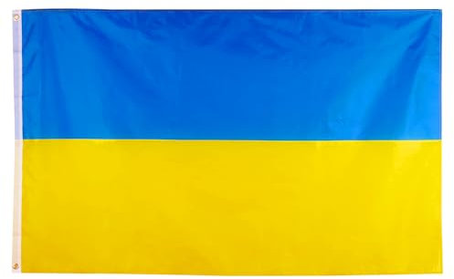 5x3ft Large Ukrainian Flag for Olympics 2024 Decorations, Big Ukraine Flag for Olympic Games 2024 Football Sports Events Celebration Parade Bar Garden Outdoor Party Decorations
