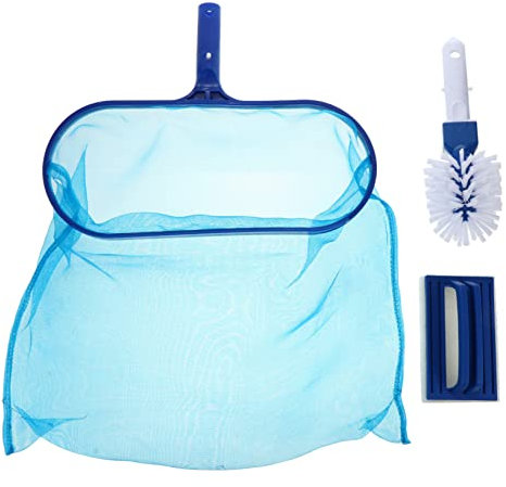 Gogogmee Juego De Limpieza para Piscina Red De Skimmer y Cepillo De Pared, Varilla Extensible De 5 Secciones, Herramienta para Desnatador y Mantenimiento De Piscinas Pequeñas y Spas