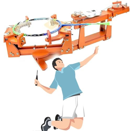 Badmintonschläger-Saitenmaschine, Tischschläger, 6-Punkt-Befestigung, 27,2 kg Seilwinde, für Squash-, Tennis- und Badmintonschläger