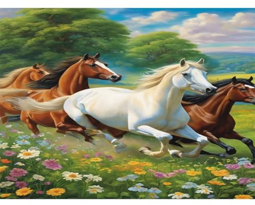 luckyarina Diamond Painting Pferd-Diamond Painting Erwachsene Tiere,Diamant Painting Pferde Home Wand Dekor Geschenk 30×40 cm