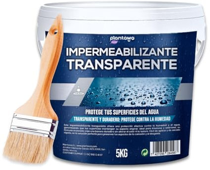 Plantawa etancheite toiture 5kg | Format du gel | Produit hydrofuge invisible, génère un film protecteur, résistant à l'eau et à l'humidité, agent anti fuite imperméable, resine etanche exterieur