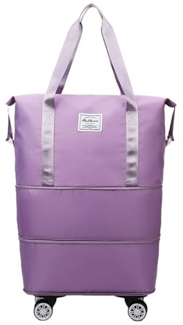 Qikam Bolsa de Lona Grande con Ruedas,Bolsas de Lona con Ruedas | Bolsa de Equipaje Desmontable | Petates Grandes con Ruedas para Viajar, petate Impermeable con Rueda para Viajar