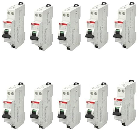 ABB Lot de 10 disjoncteurs automatiques Ph+N raccordement Rapide 10A-4,5Ka